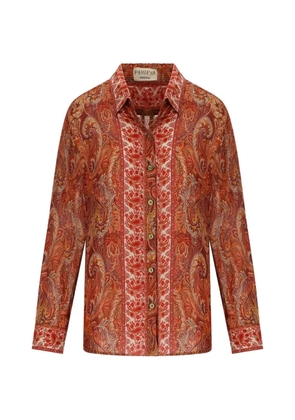 PAHIESA FORMENTERA paisley-print long-sleeve shirt - Orange