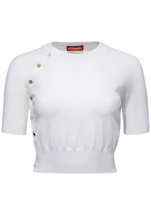 Altuzarra short-sleeve knitted crop top - White
