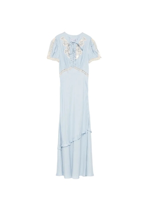 Self-Portrait lace-trimmed midi dress - Blue