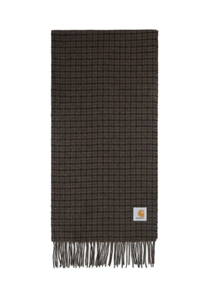 Carhartt WIP houndstooth fringed scarf - Brown