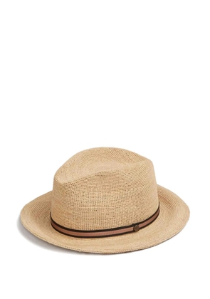 Borsalino Argentina woven-design striped-band hat - Neutrals