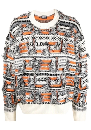 Diesel K-Asimir intarsia-knit jumper - White