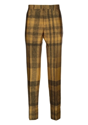 Moschino check-pattern tapered trousers - Yellow