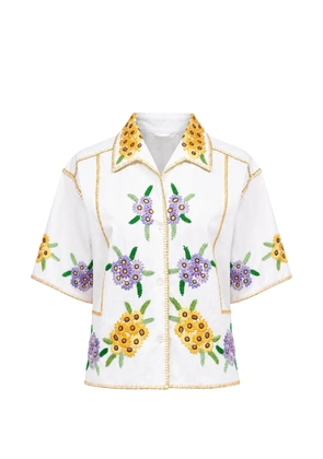 Paul & Joe Paradiso floral-embroidered shirt - White