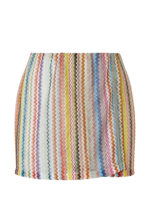 Missoni zigzag-knit mini beach skirt - Blue
