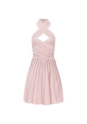 Balmain cross-strap backless mini dress - Pink