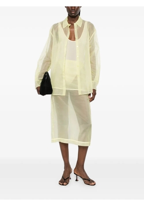 The Frankie Shop sheer button-up shirt - Yellow