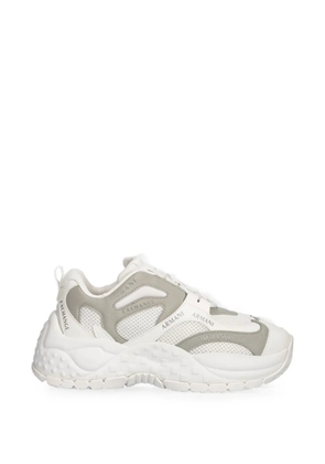 Armani Exchange logo-print panelled sneakers - White