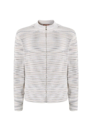 Missoni ribbed zip-up cardigan - Neutrals