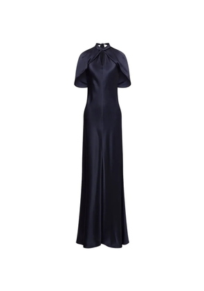 Alberta Ferretti cape-sleeves maxi dress - Blue
