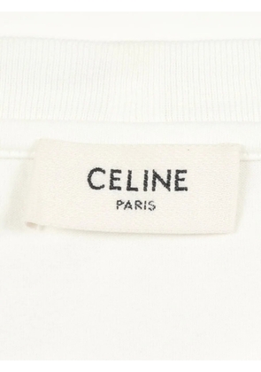 Celine Pre-Owned logo-print leopard-detail T-shirt - White
