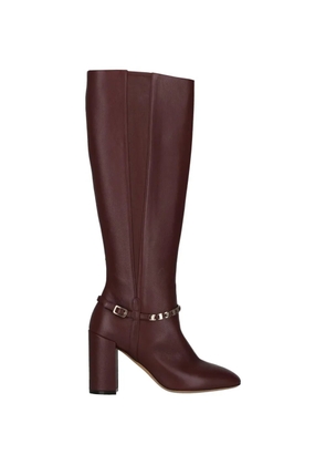 Ferragamo Gancini chain-link knee-high boots - Red
