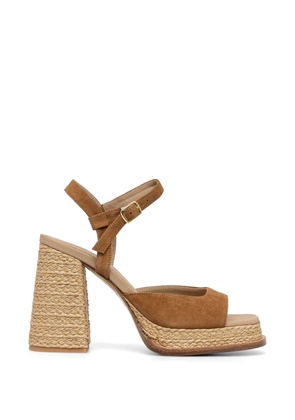Souliers Martinez Gracia woven-platform sandals - Brown