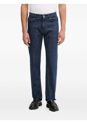 Trussardi logo-patch straight-leg jeans - Blue