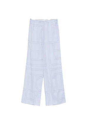 TOTEME geometric-pattern wide-leg trousers - Blue