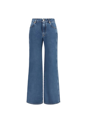 Balmain wide-leg logo-embroidered jeans - Blue