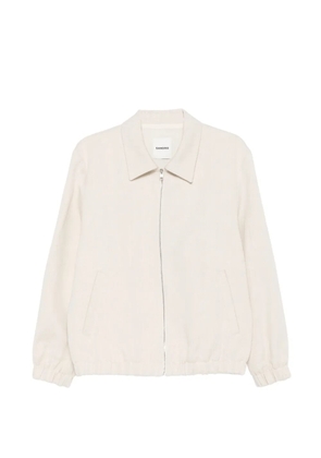 SANDRO zip-up wing-collar jacket - Neutrals