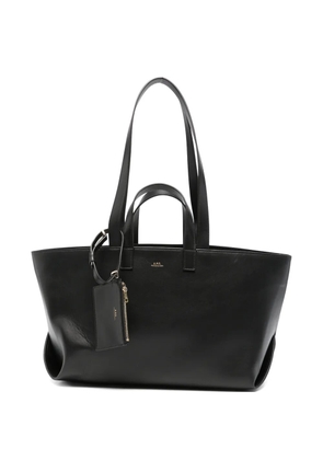 A.P.C. Le Drummer logo-stamp leather tote bag - Black