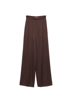 Max Mara satin-finish wide-leg trousers - Brown