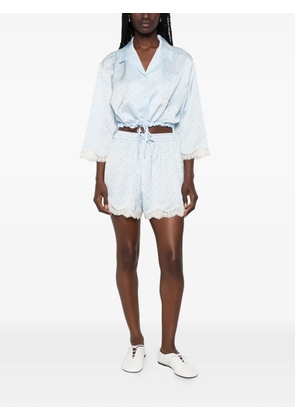 SANDRO rhinestone-embellished cropped shirt - Blue