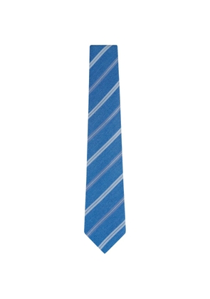 Kiton striped silk tie - Blue