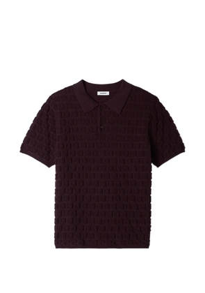 SANDRO jacquard-knit bouclé polo shirt - Brown