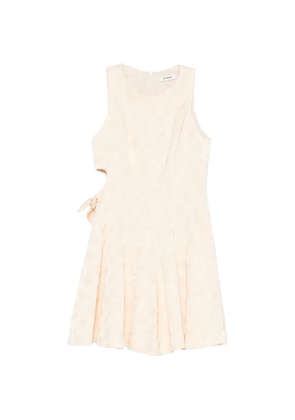 SANDRO floral-jacquard cut-out mini dress - Neutrals