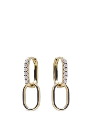Anzie Classique diamond paper-clip hoop earrings - Gold