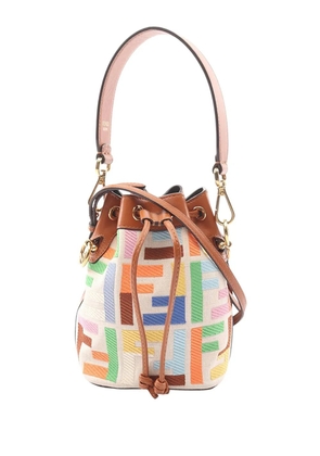 Fendi Pre-Owned 2010-2026 Mini Zucca Embroidered Canvas Mon Tresor Bucket Bag satchel - Neutrals