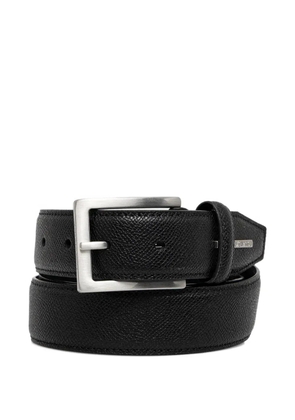 Armani Exchange logo-plaque grained belt - Black