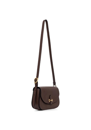 Pollini Fence grained logo-clasp cross-body bag - Brown
