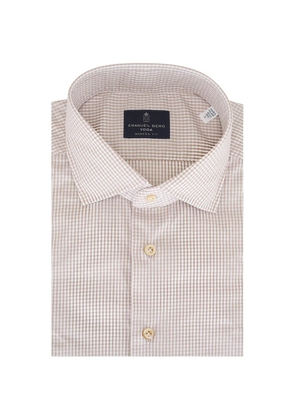 EMANUEL BERG Yoga gingham-check shirt - Neutrals