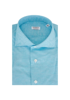BORRIELLO NAPOLI slub-texture spread-collar shirt - Blue