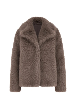 Loulou faux-fur notched-lapel jacket - Brown