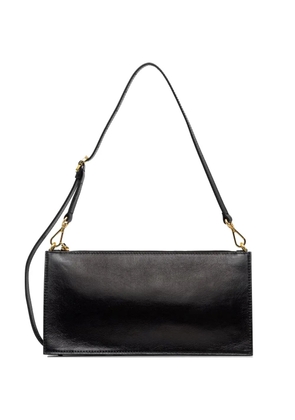 Pollini logo-patch zip-top tote bag - Black