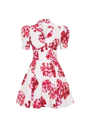 Rebecca Vallance floral-print puff-sleeve mini dress - White