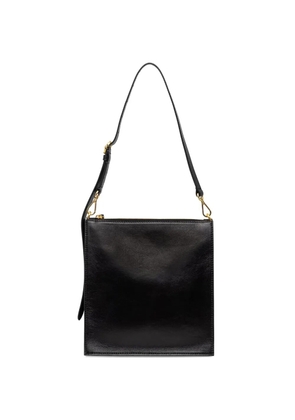Pollini logo-debossed leather shoulder bag - Black