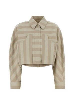 FENDI striped drill jacket - Neutrals
