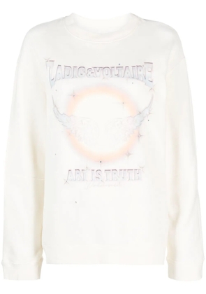 Zadig&Voltaire logo-print jersey sweatshirt - Neutrals