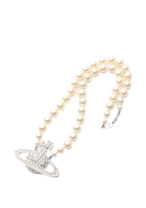 Vivienne Westwood Pre-Owned 2020s Bas Relief faux-pearl necklace - Silver