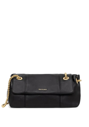 Trussardi logo-stamp chain-link shoulder bag - Black