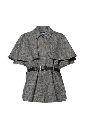 Max Mara Pavetta Prince of Wales check belted cape - Grey