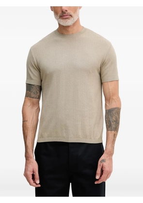 Armani Exchange ribbed-knit short-sleeve T-shirt - Neutrals