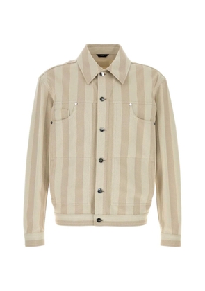 FENDI striped denim jacket - Neutrals