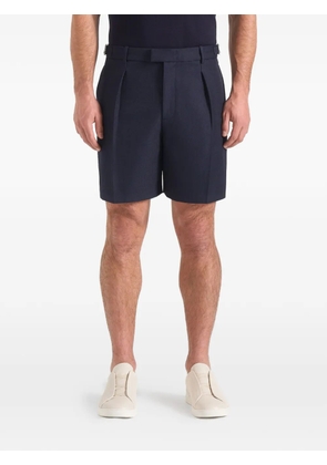 Manière De Voir Marin pleated twill shorts - Blue