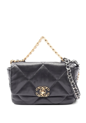 CHANEL Pre-Owned 2020-2021 19 diamond-quilting shoulder bag - Black