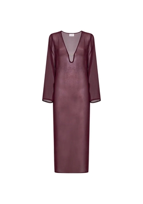 MC2 Saint Barth plunging V-neck side-slit dress - Purple