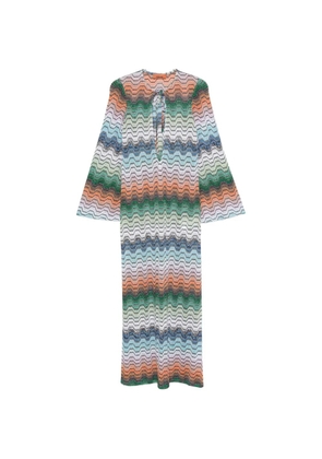 Missoni zigzag-knit cut-out maxi dress - Green