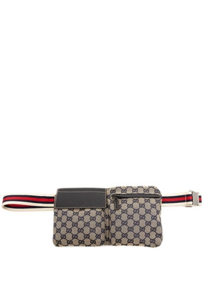Gucci Pre-Owned 2000-2015 GG Canvas Web Double Pocket belt bag - Neutrals