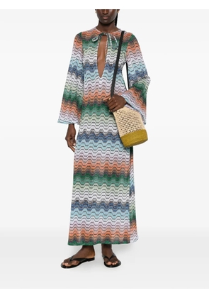 Missoni zigzag-knit cut-out maxi dress - Green